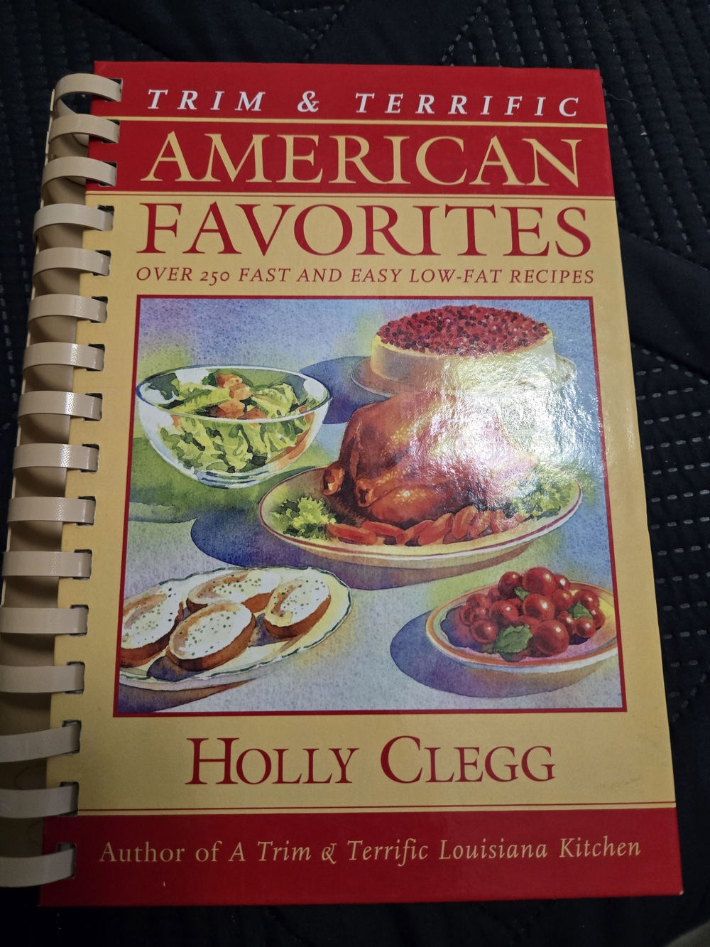 Trim & Terrific: American Favorites Cookbook by Holly Clegg — Yellow & Red Cover